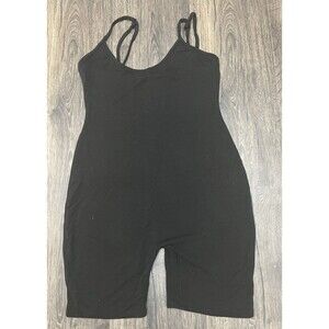 Naked Wardrobe Womens Romper Black Spaghetti Straps Sz L Cute Light Girly Casual
